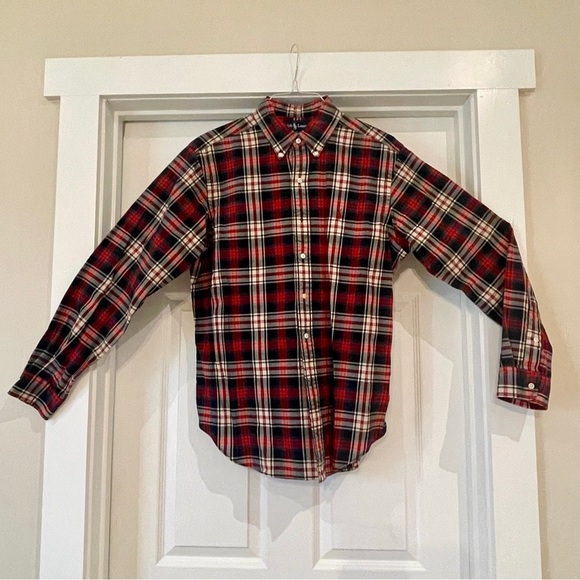 Ralph Lauren Blue Label Other - Vintage Ralph Lauren Classic Fit Plaid Flannel Button Down Shirt Men Large Red